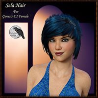 Sela Hair for Genesis 8.1 Female