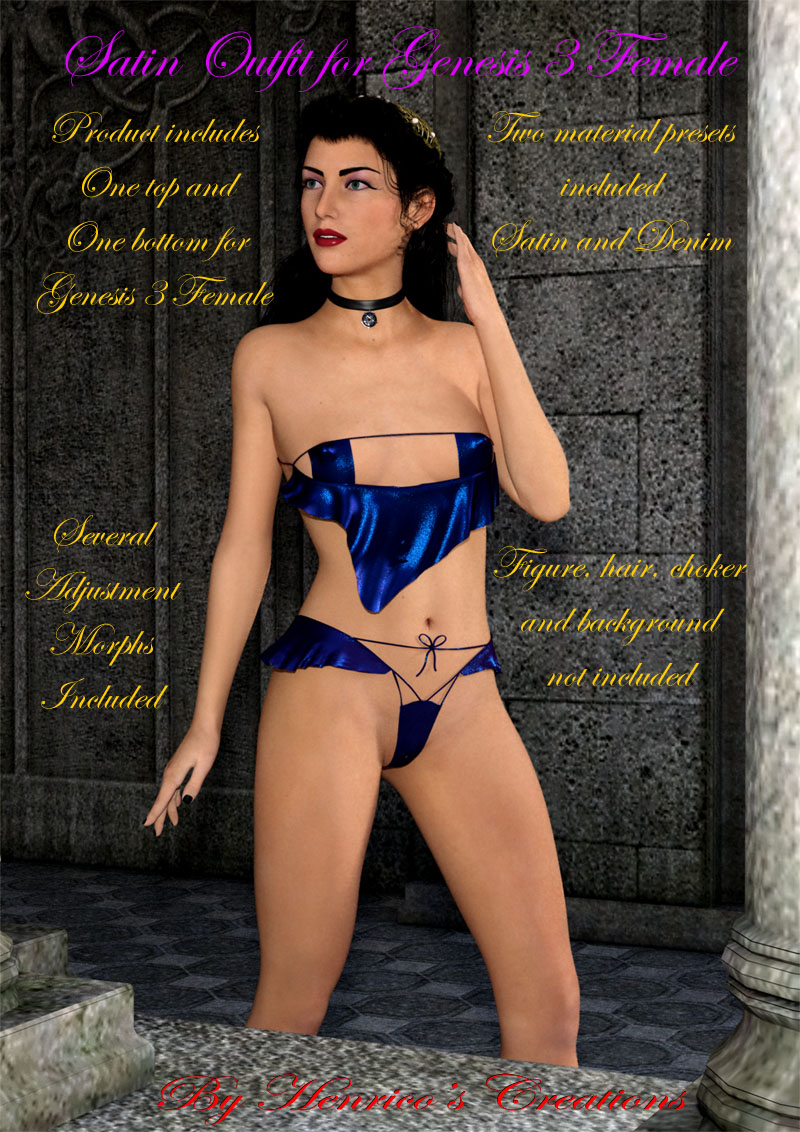 Satin Outfit For Genesis 3 Female