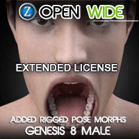 Open Wide For Genesis 8 Male(s) EXTENDED LICENSE