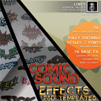 Loki's Comicbook PSD Sound Effect Templates #1
