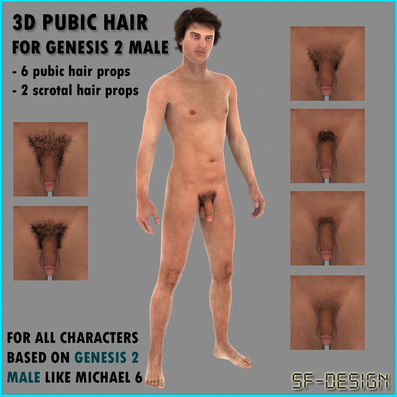 3D Pubic Hair for Genesis 2 Male / M6. 