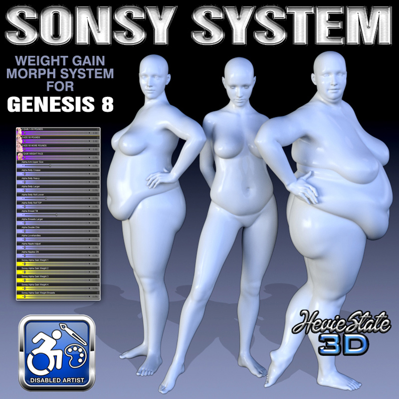 Sonsy Weight Gain System for Genesis 8 Female