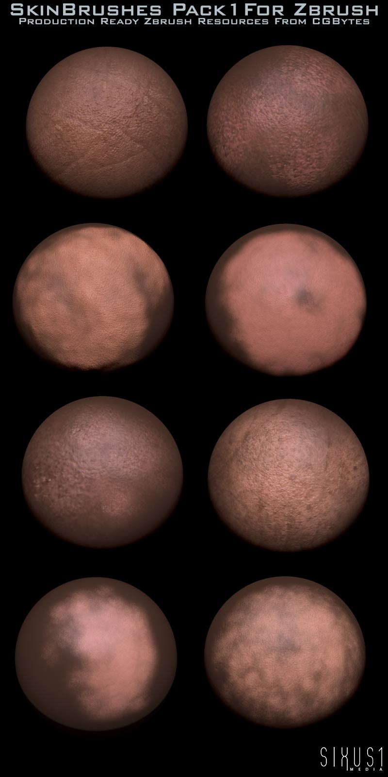 ArtDev Zbrush Assets - Custom Skin Brushes 1
