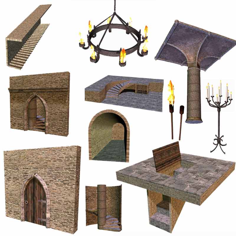 Dendras' Complete Gothic Dungeon Construction Set for ProPack