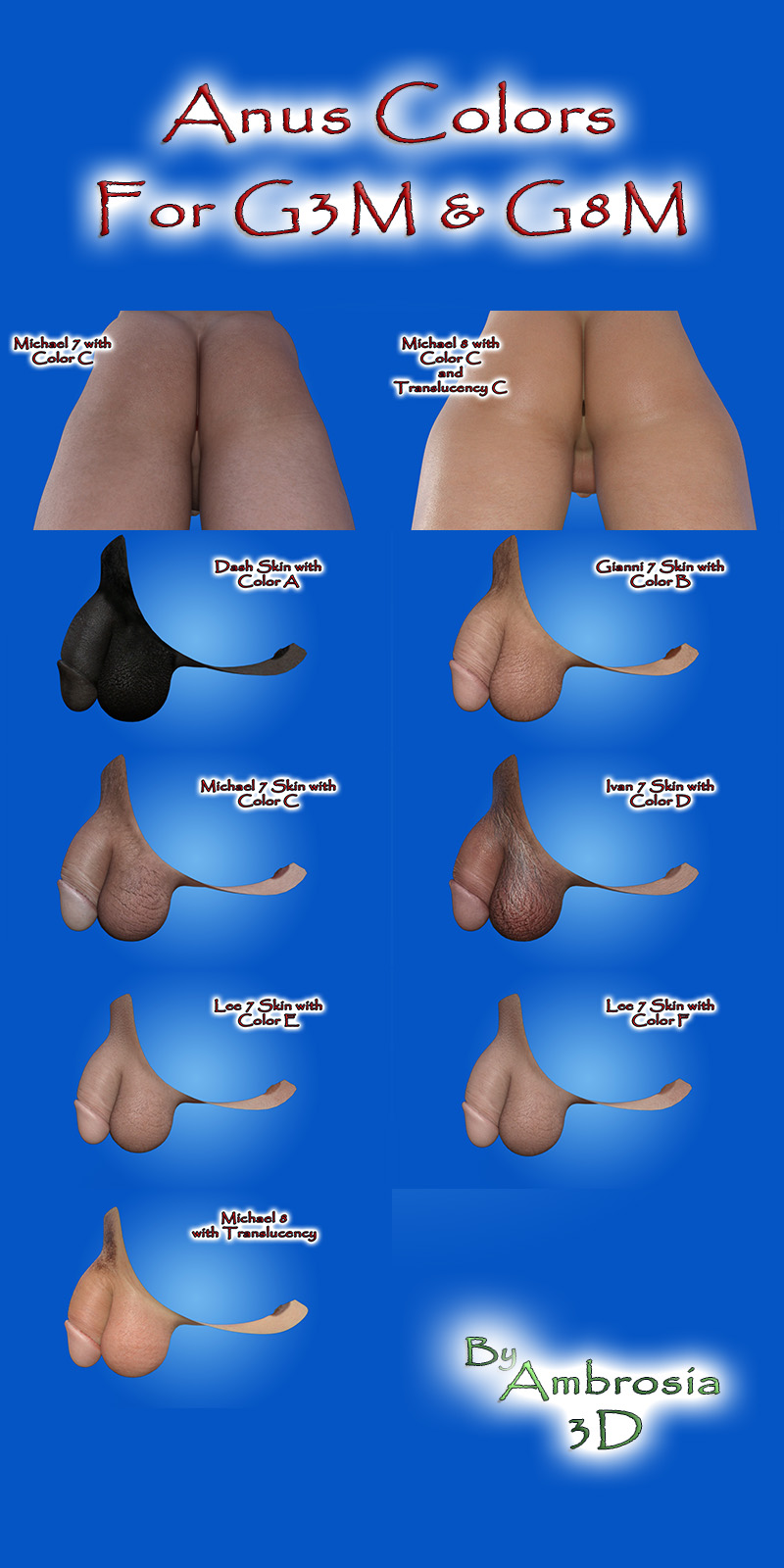Anus Colors For G3 And G8 Males