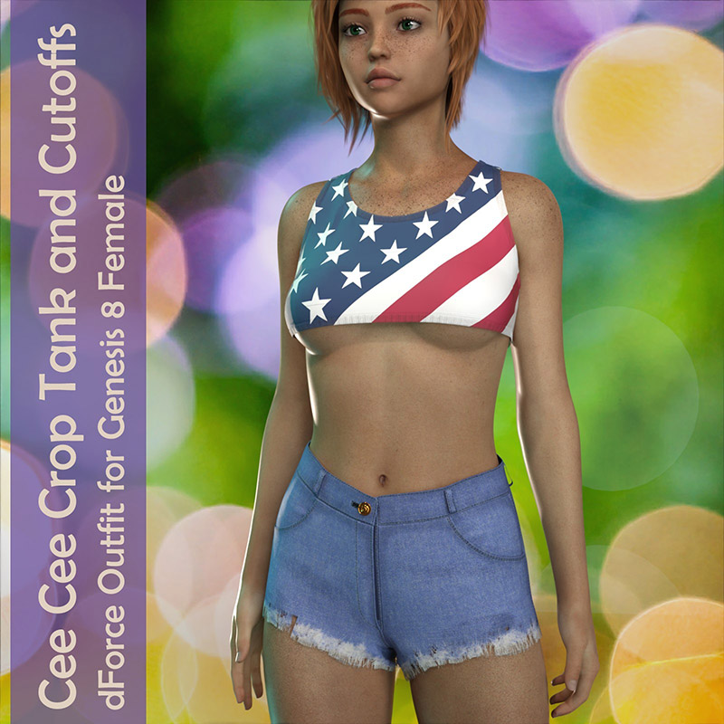Cee Cee Basics 01 - dForce Cropped Tank and Cutoffs for G8F