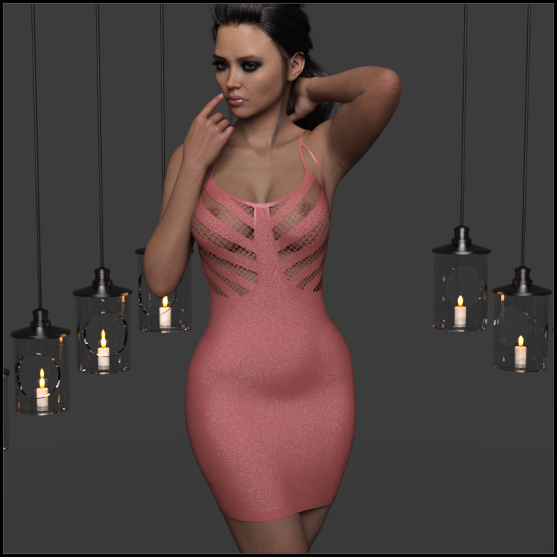 dForce Lux Dress and Virus Lux(texture) for  for Genesis 8 Female