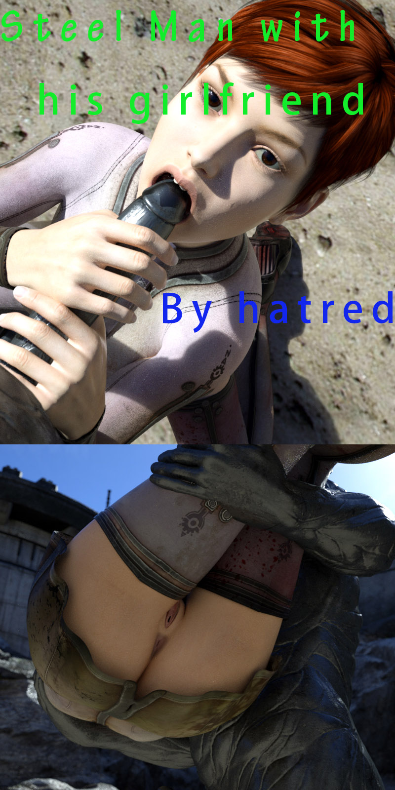 Steel Man With His Girlfriend