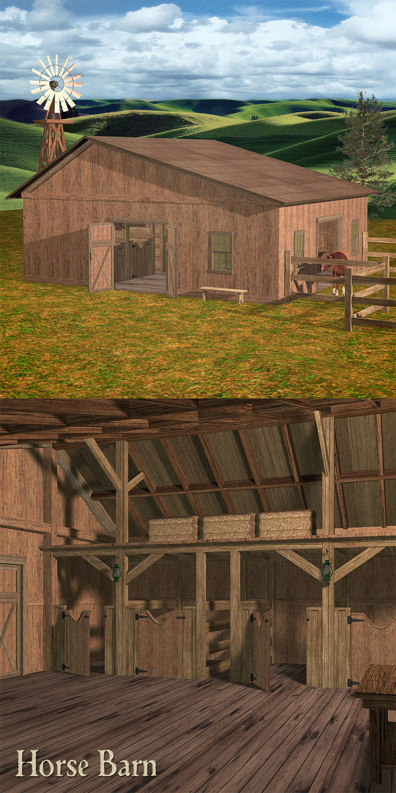 Horse Barn Set