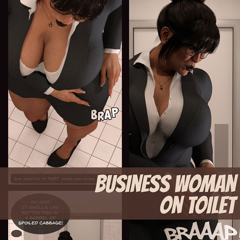 Business Woman on Toilet