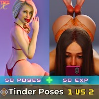 Tinder Poses 1 & 2 Pro Bundle for Genesis 9/8/8.1