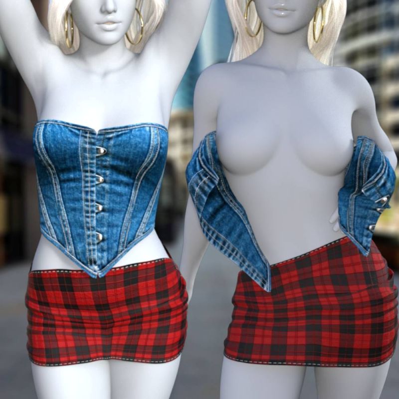 Denim Corset G8F/G81.F